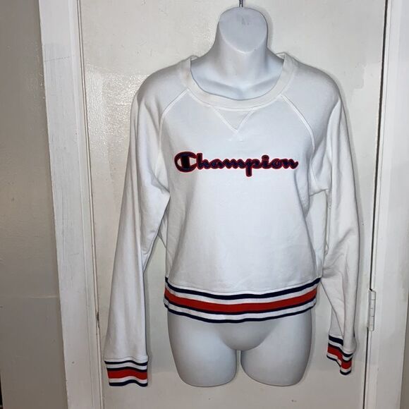 CHAMPION Campus French Terry Crew Crop Sweatshirt-S - Picture 3 of 9